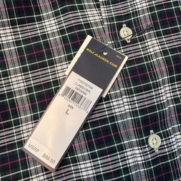 NWT Ralph Lauren Mens L‎ Black Blue Red Plaid Shirt Pony Logo Long Sleeve Preppy - Picture 7 of 11